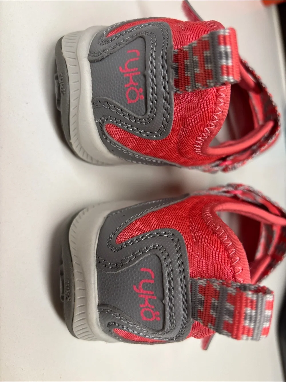 Ryka Coral and Gray Athletic Mary Jane Sneakers